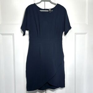 Bobeau navy blue asymmetrical dress